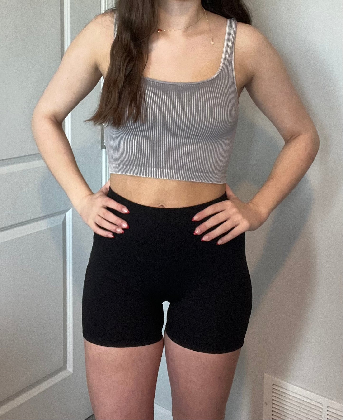 Vintage square neck crop top