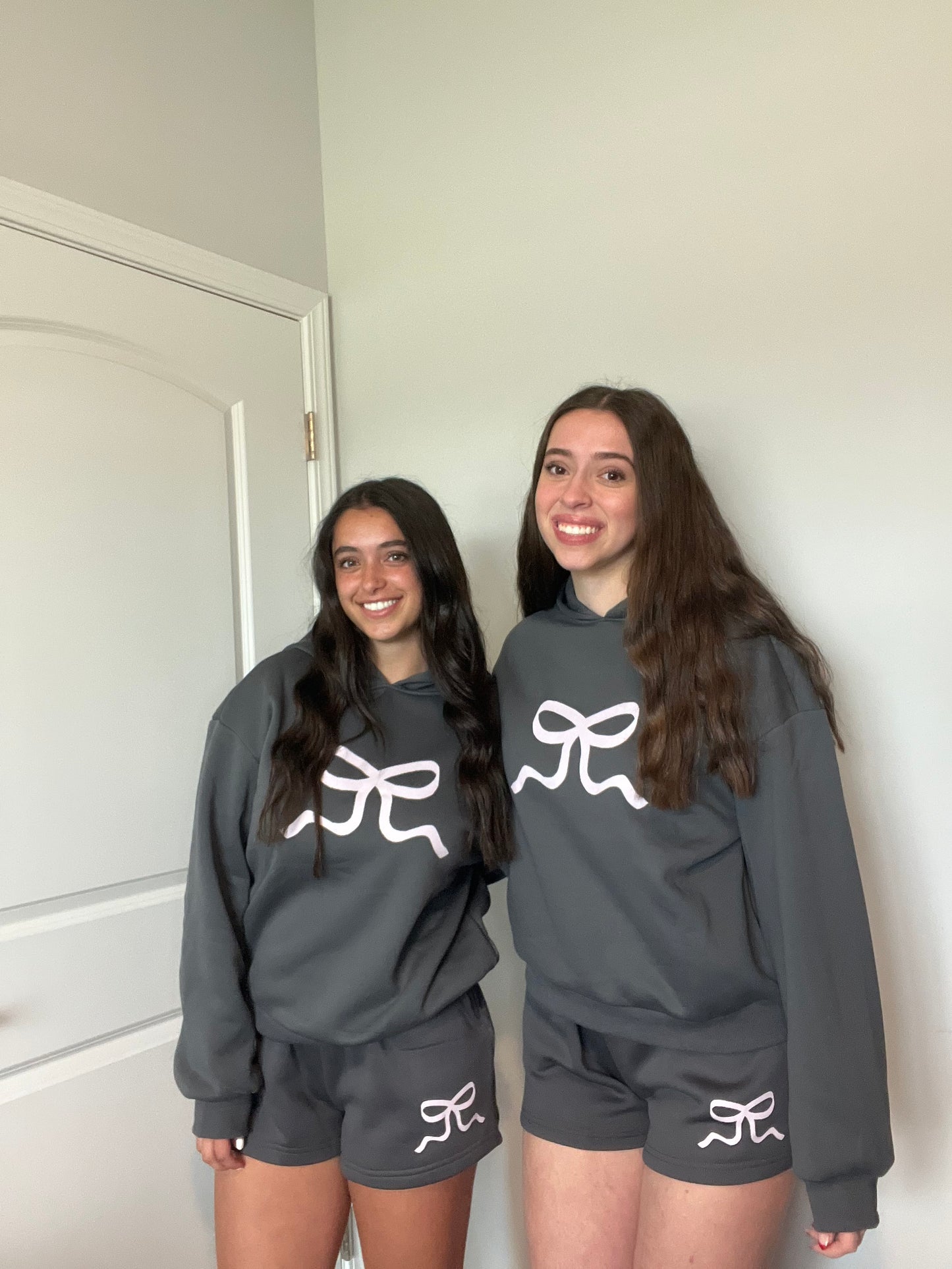 Bow hoodie & shorts set
