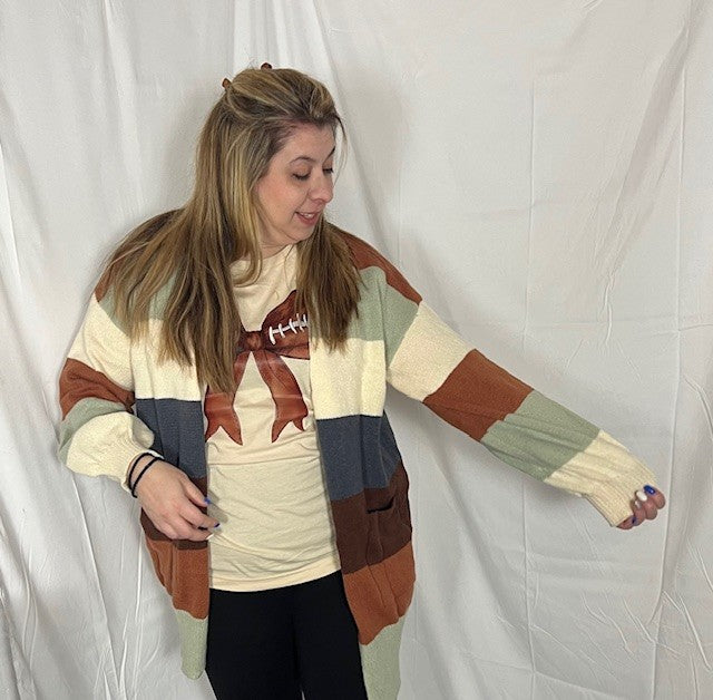 Color block cardigan