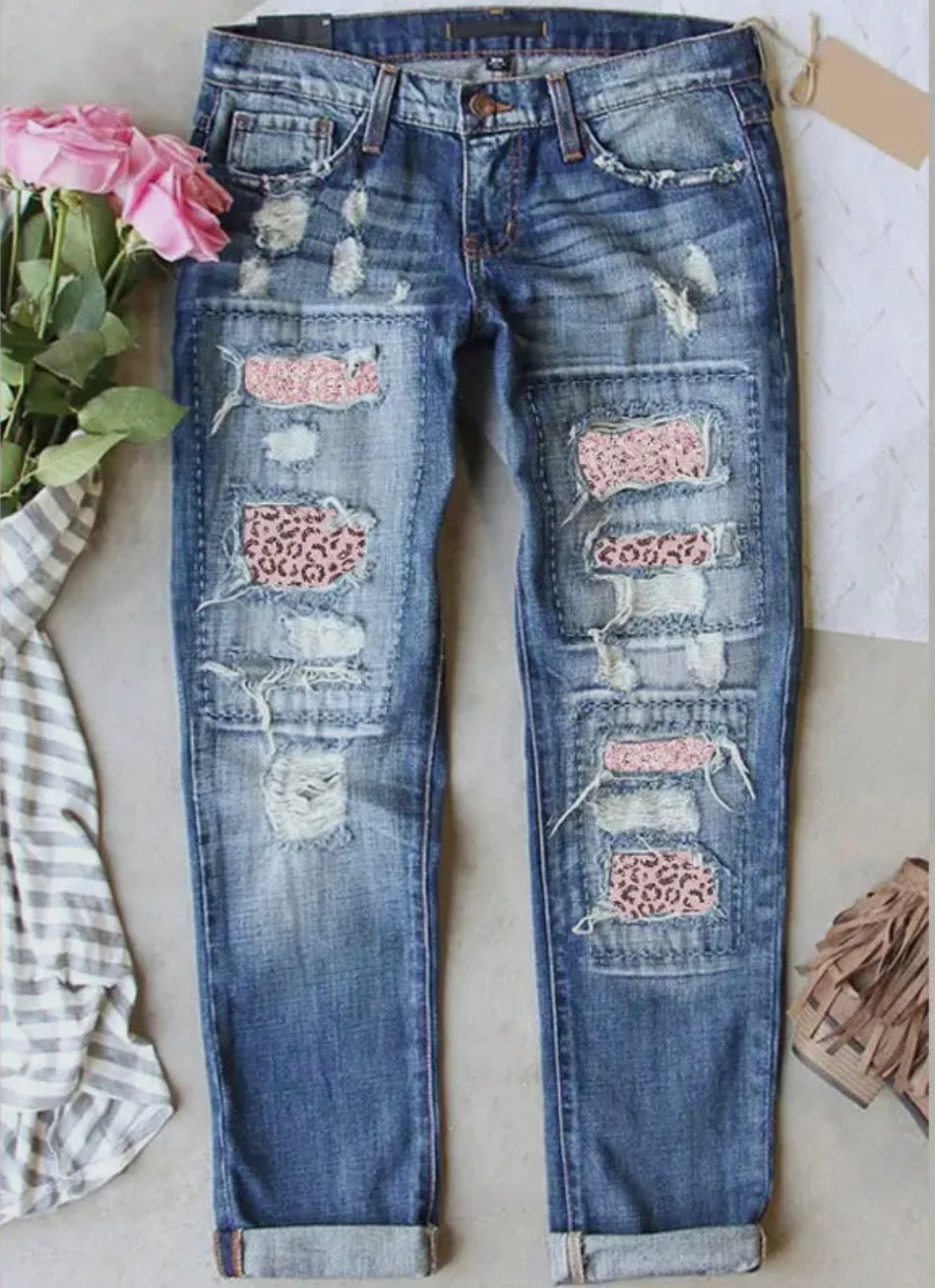 Valentine’s Day Pink Leopard jeans
