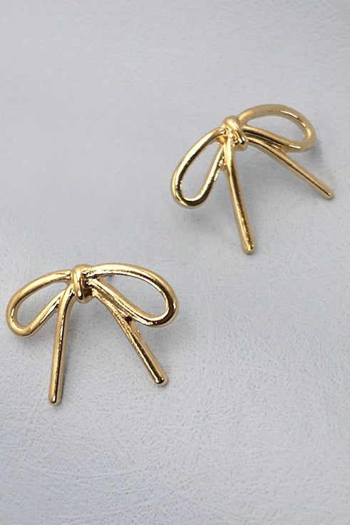 Gold bow earrings