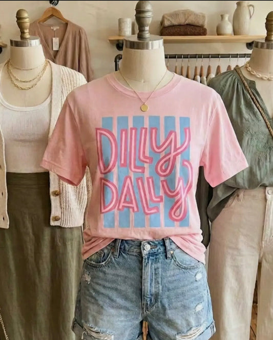 Dilly Dally Striped pink Tshirt