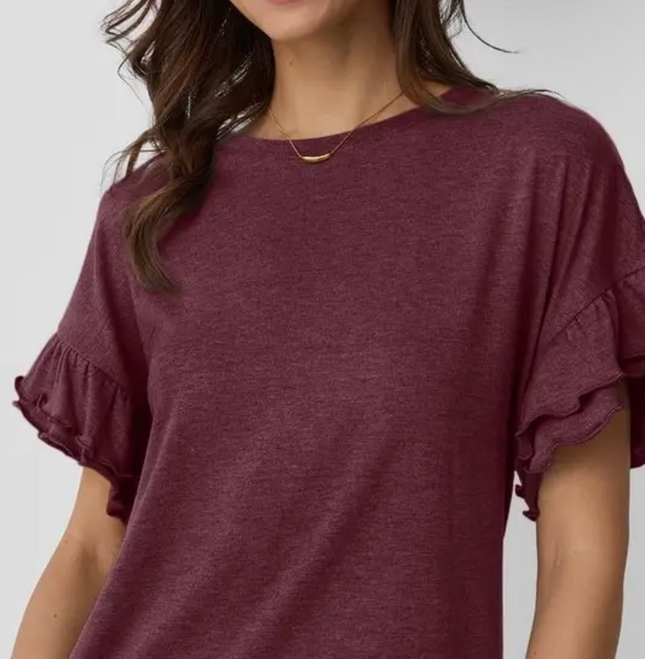 Maroon ruffle top