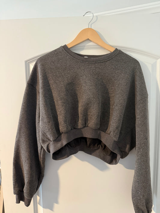 Cropped crewneck sweatshirt