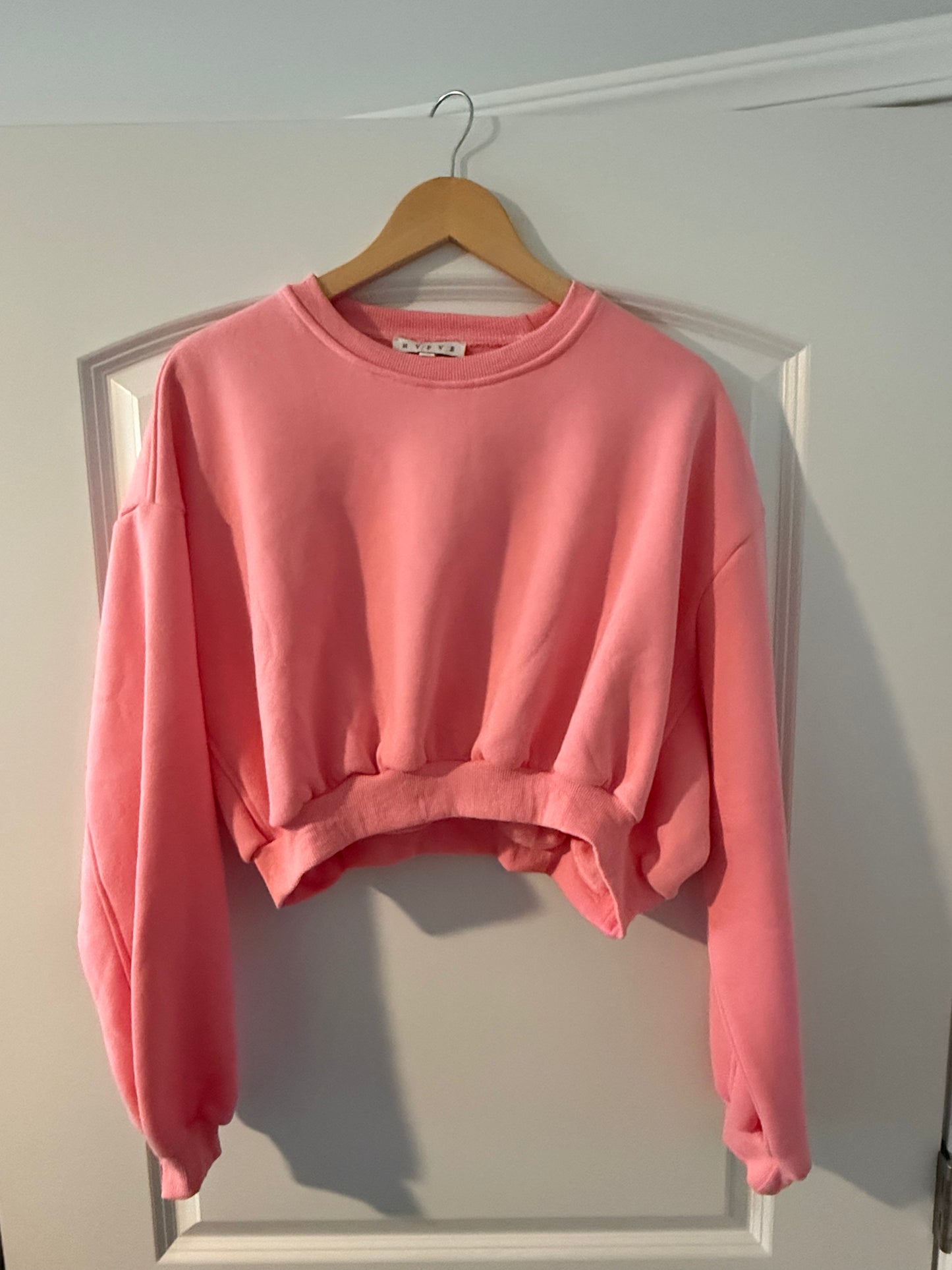 Cropped crewneck sweatshirt pink