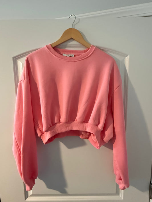Cropped crewneck sweatshirt pink