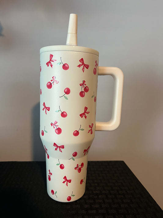 Cherries and cream tumbler 40oz