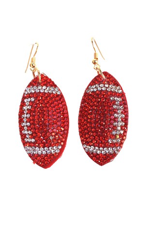 Red Football earrings