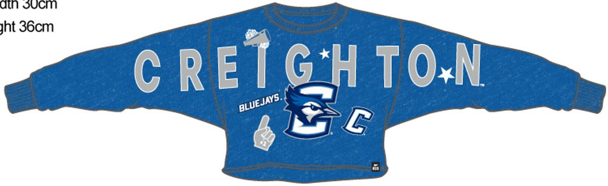 Creighton Patched Up Cropped Longsleeve: Washed Royal