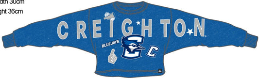Creighton Patched Up Cropped Longsleeve: Washed Royal